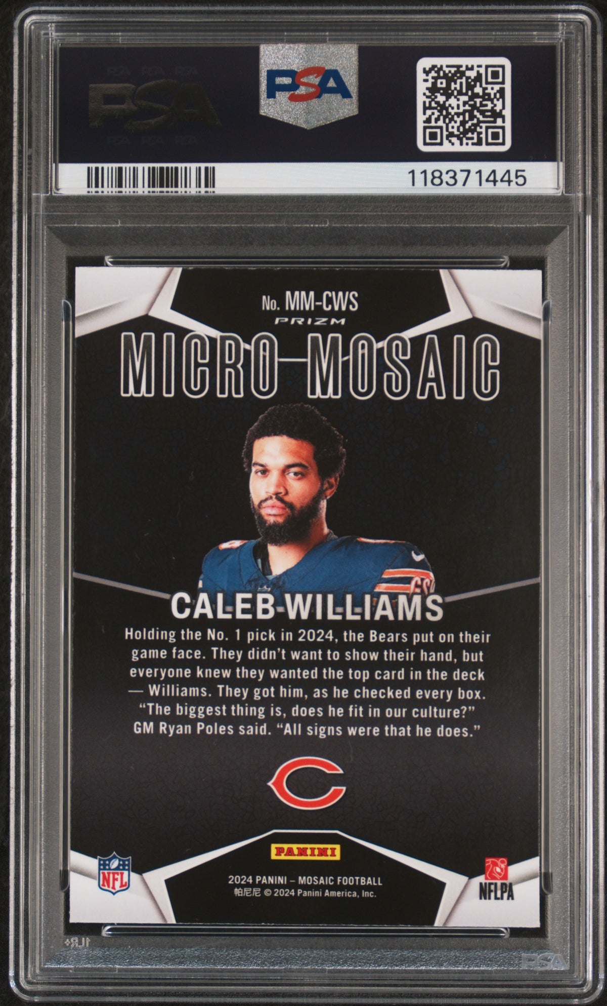 2024 Panini Mosaic Micro Mosaic Caleb Williams PSA 9