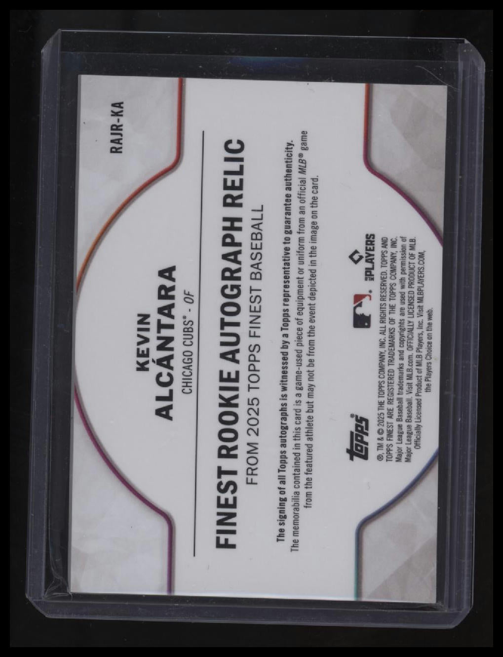 2025 Finest Kevin Alcántara Finest Rookie Autographed Relics Blue #/99