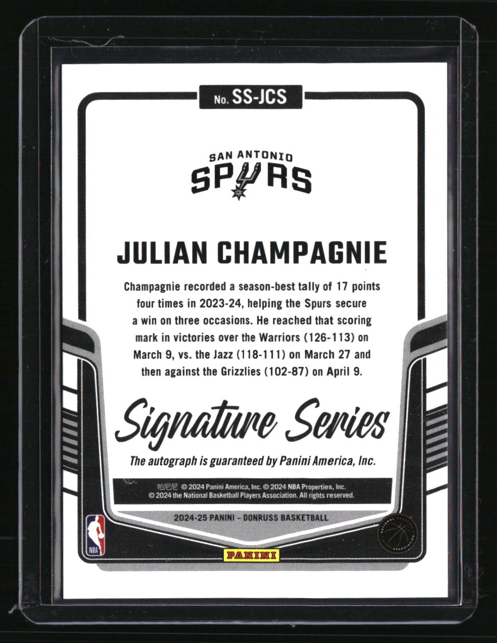 2024-25 Donruss Julian Champagnie Signature Series Holo Green Laser #/75