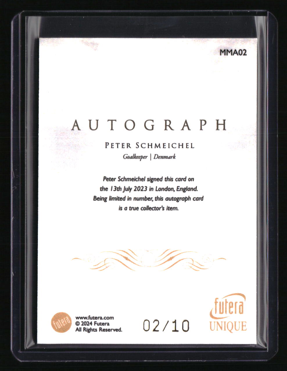 2024 Futera Peter Schmeichel Moments Autograph #/10
