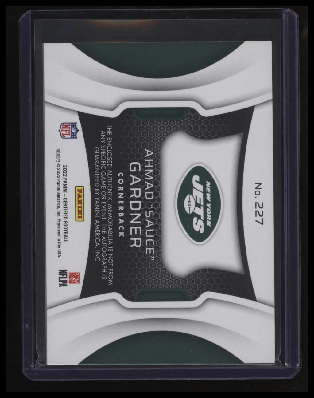 2022 Panini Certified Ahmad "Sauce" Gardner Mirror Bronze #/299