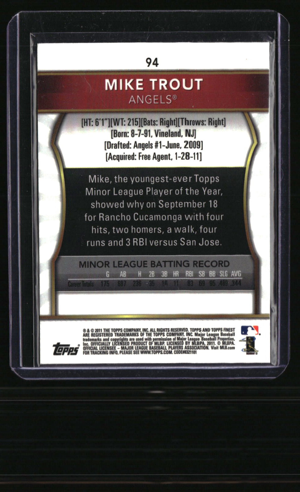 2011 Finest Mike Trout