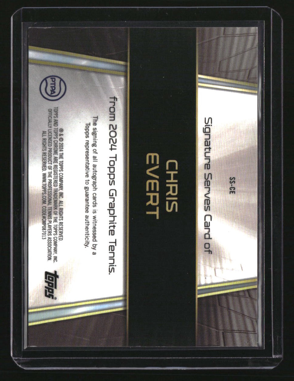 2024 Topps Graphite Chris Evert Signature Serves Green Refractor #/75