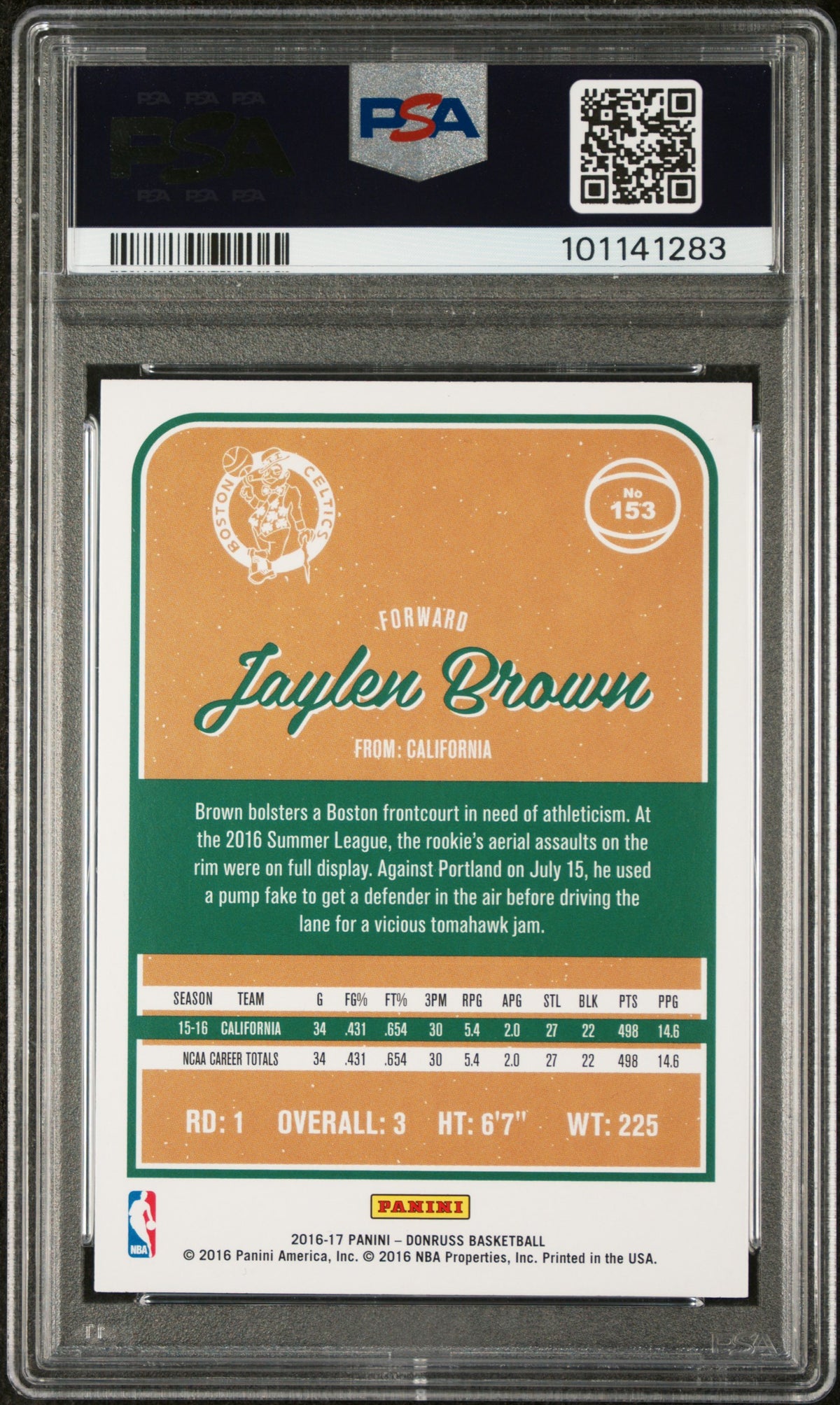 2016 Panini Donruss Jaylen Brown PSA 9