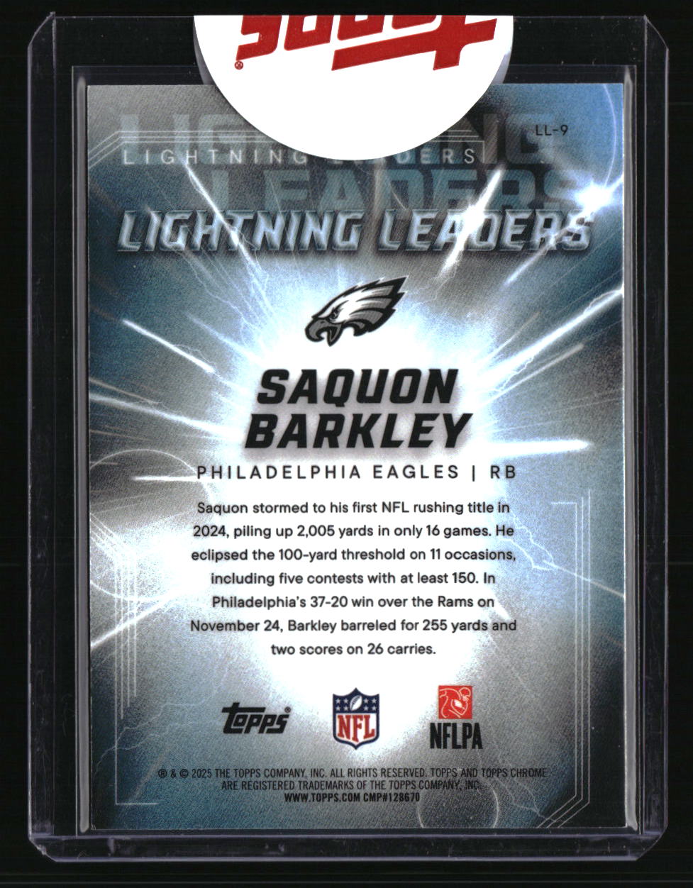 2025 Topps Chrome Saquon Barkley Lightning Leaders
