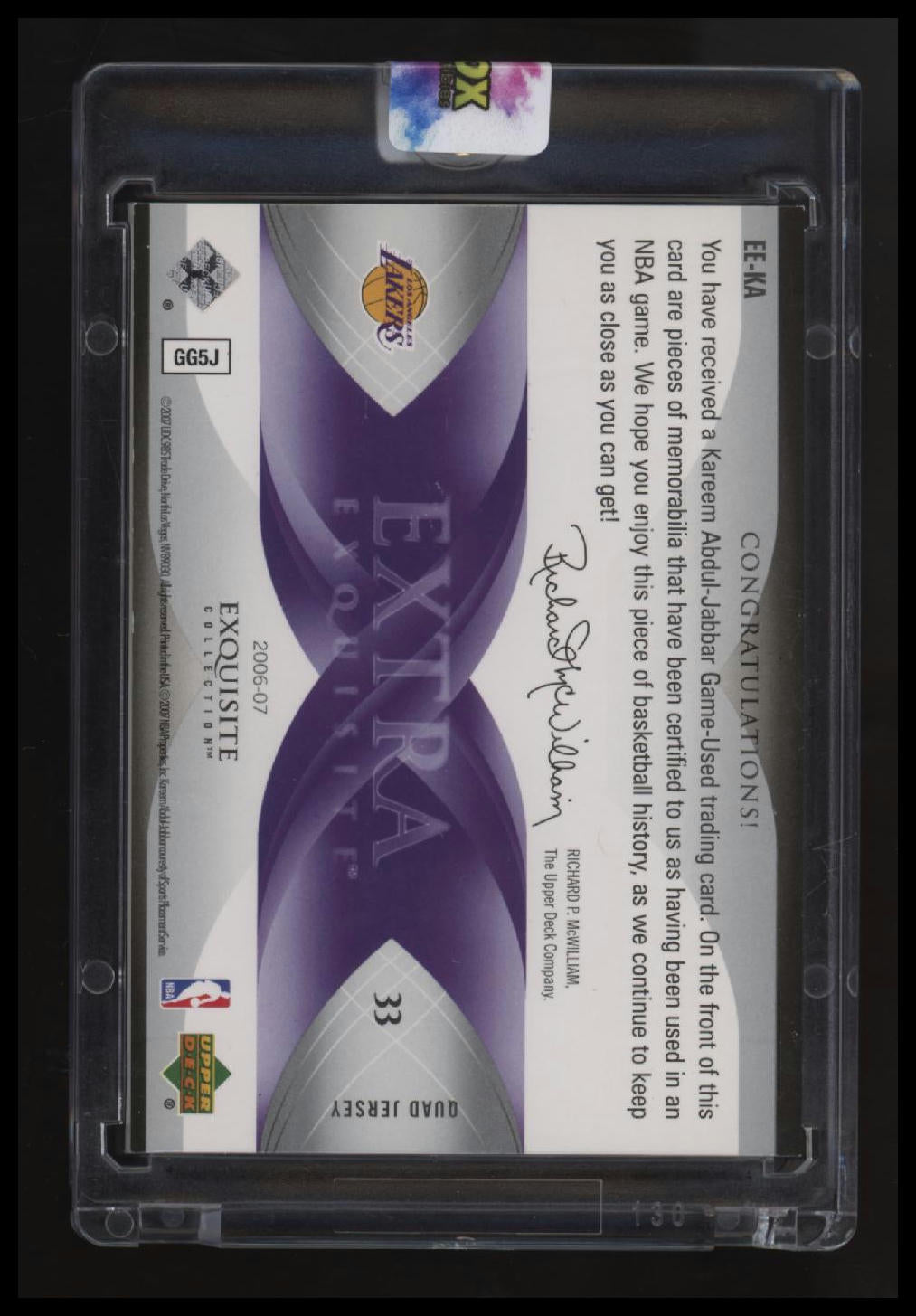 2006-07 Upper Deck Exquisite Collection Magic Johnson Extra Exquisite #/25