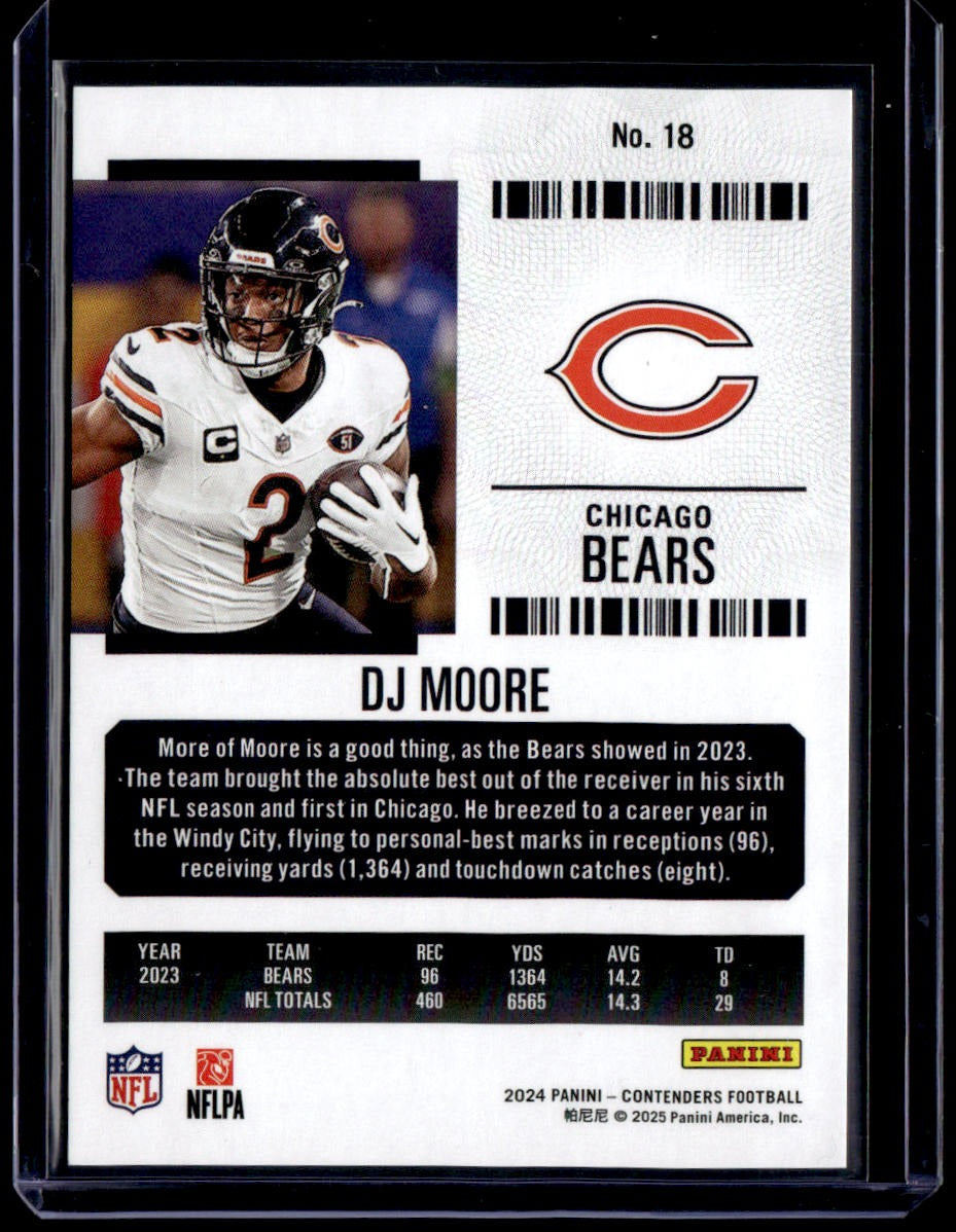 2024 Panini Contenders DJ Moore Cracked Ice Ticket #/25