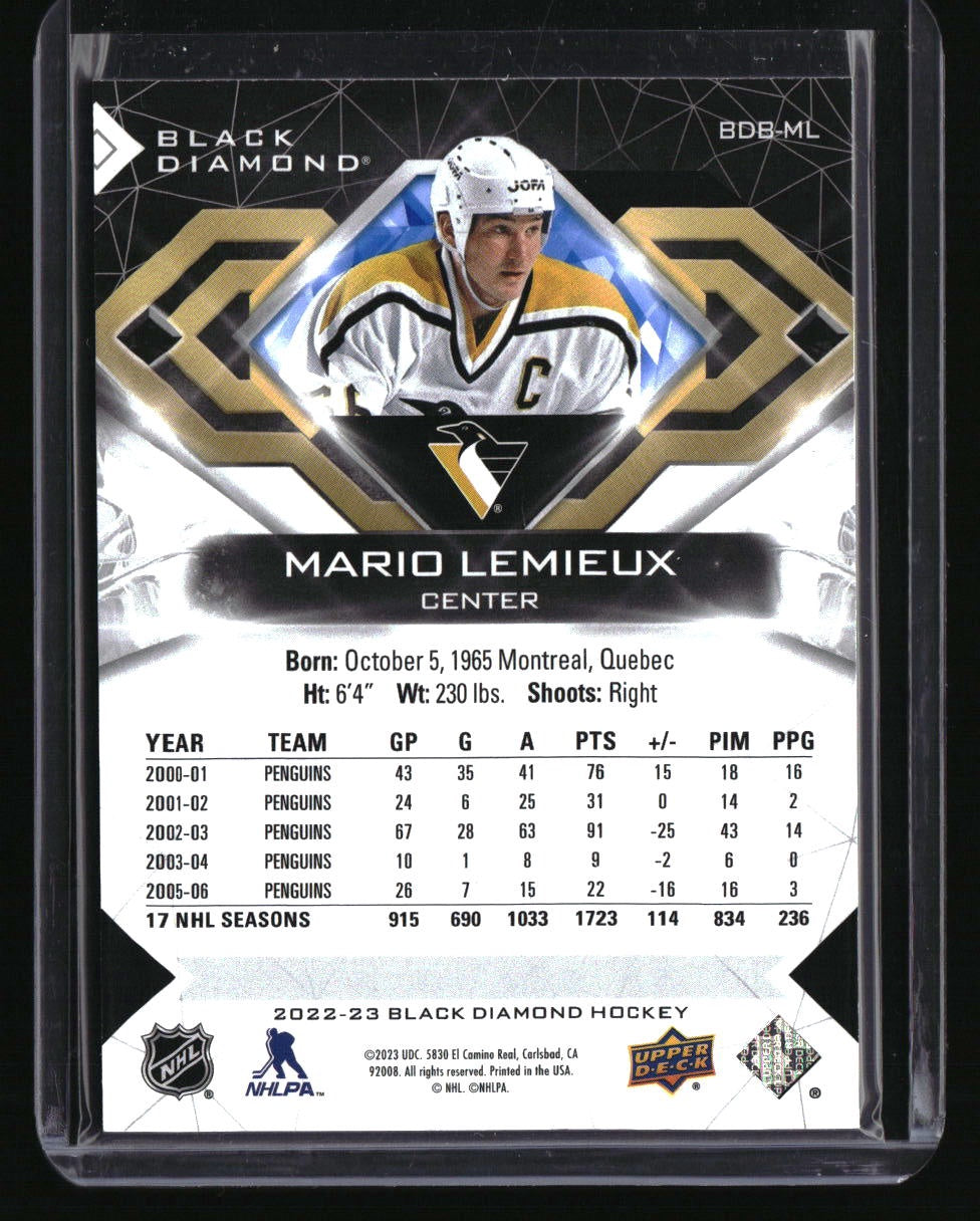 2022-23 Upper Deck Black Diamond Mario Lemieux Blue #/25