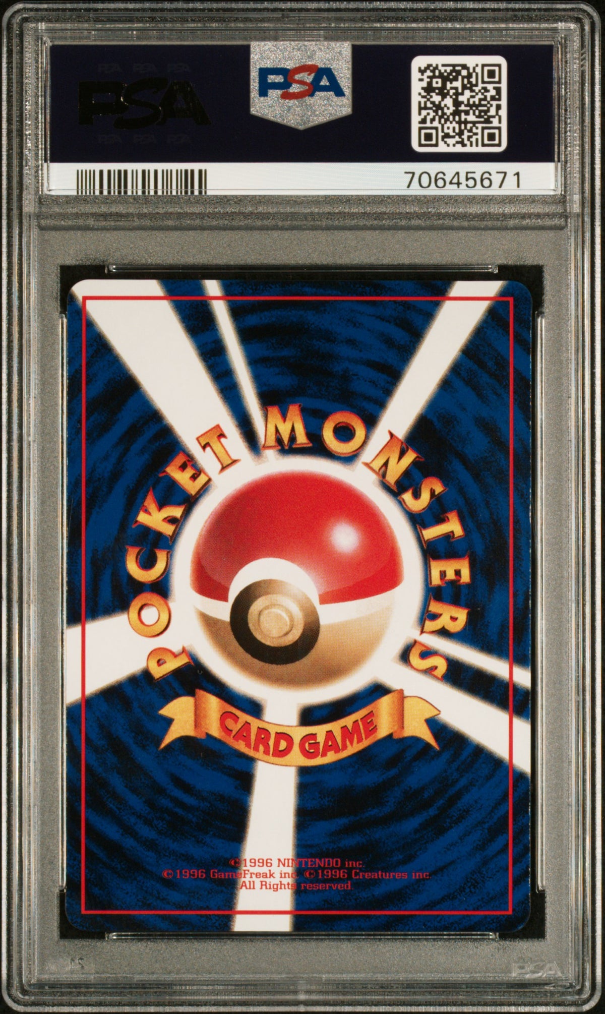 1998 Pokemon Japanese Vending Zapdos Series Ii PSA 9