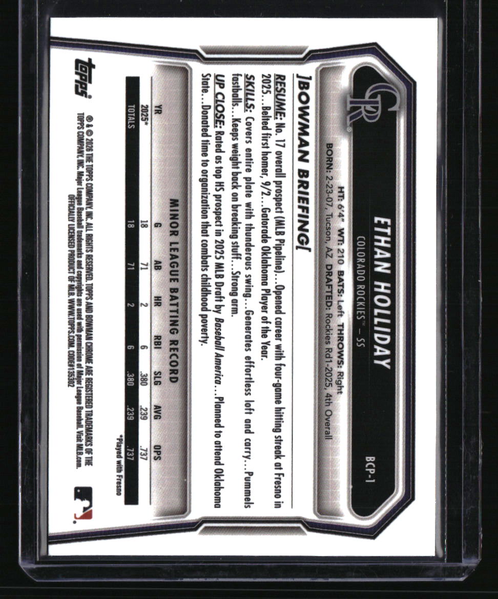 2026 Bowman Sapphire Edition Ethan Holliday