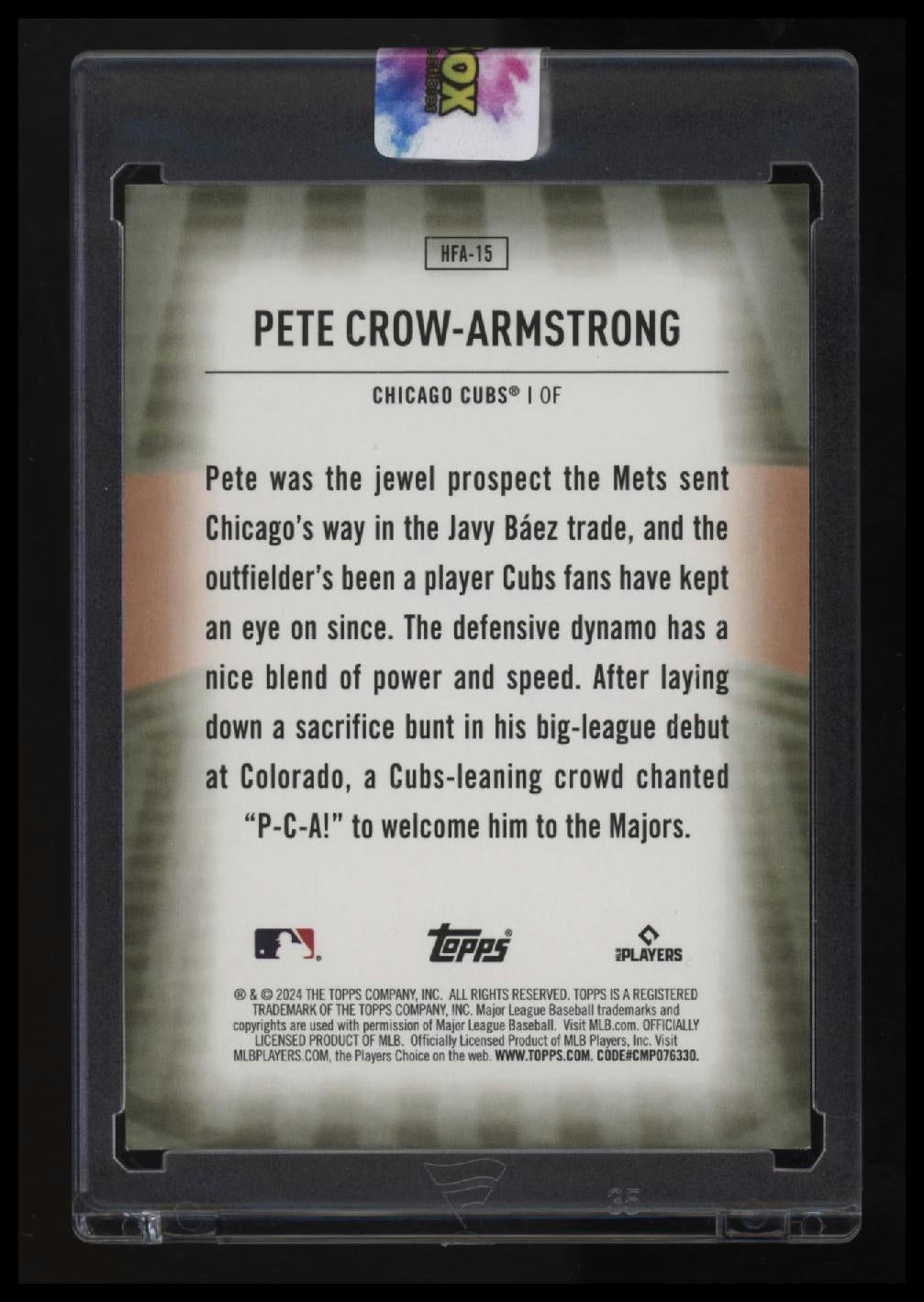 2024 Topps Pete Crow-Armstrong Home Field Advantage