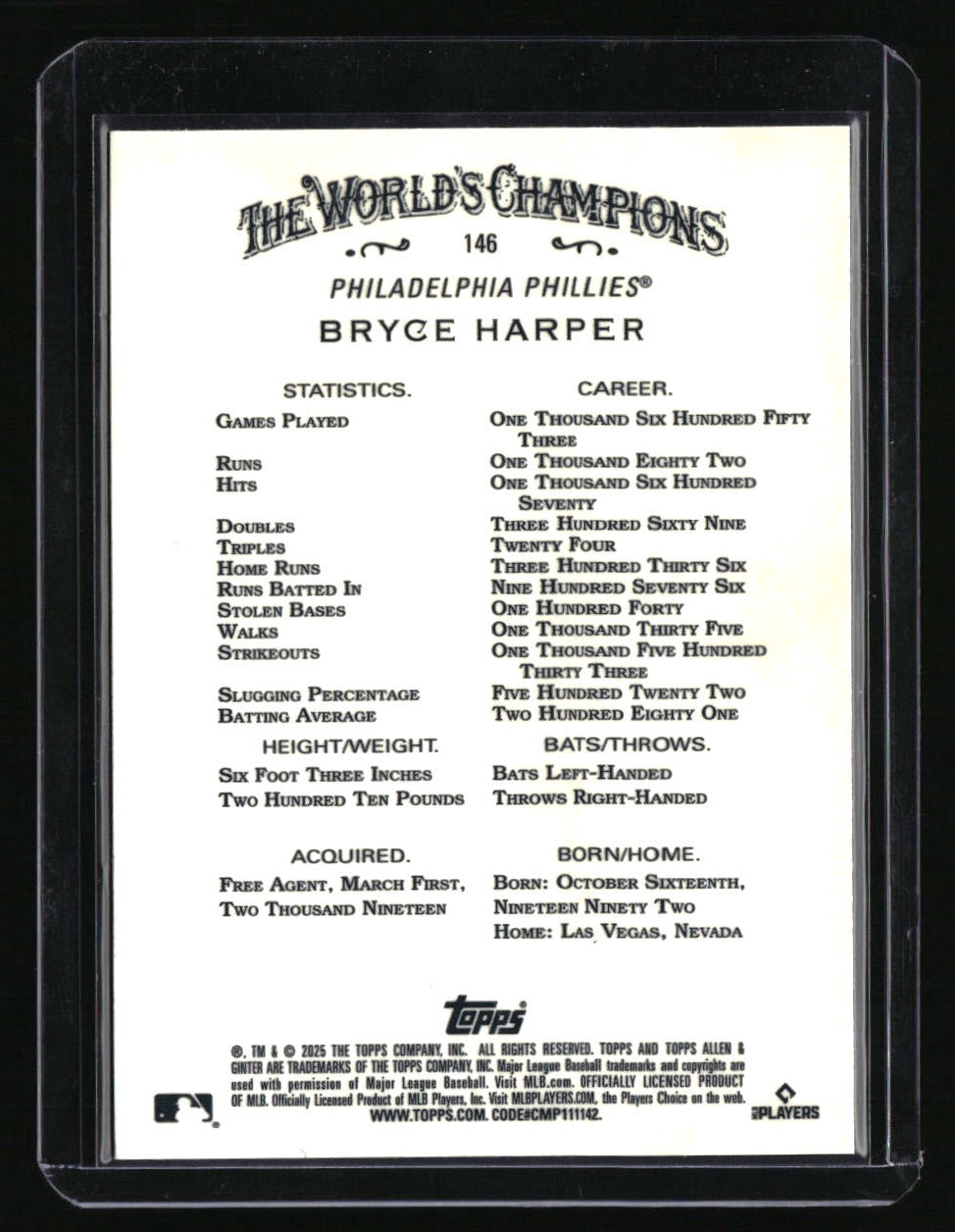 2025 Topps Allen & Ginter Bryce Harper Chrome X-Fractor