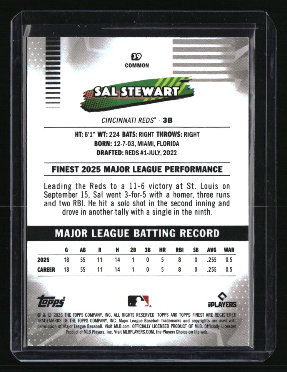 2026 Finest Sal Stewart Purple X-Fractors #/75