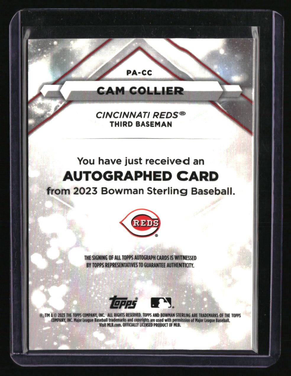 2023 Bowman Sterling Cam Collier Prospect Autographs