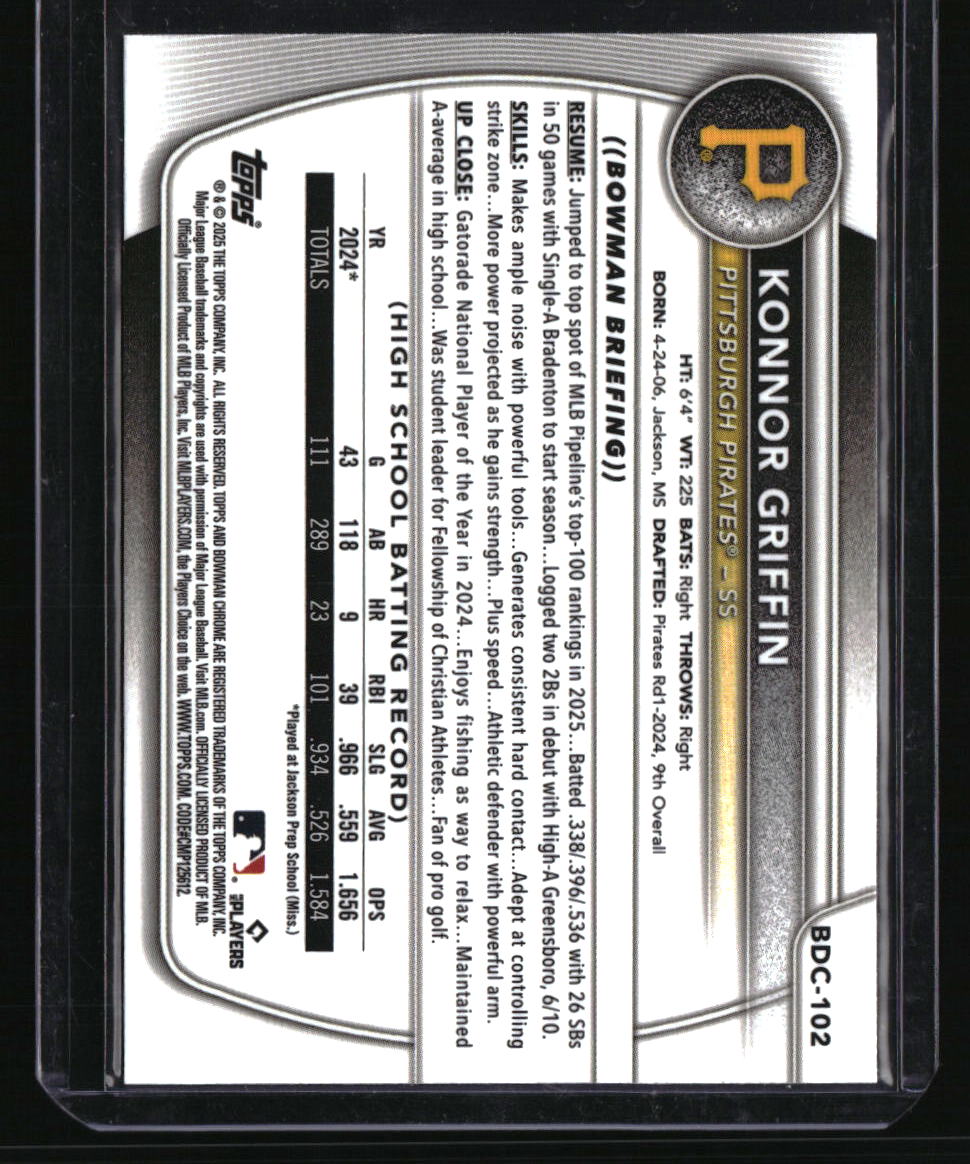 2025 Bowman Draft Konnor Griffin Chrome X-Fractor