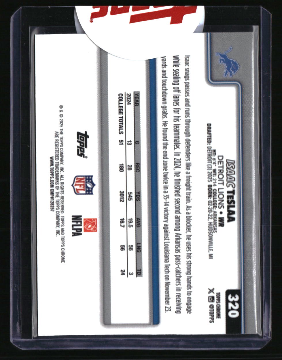 2025 Topps Chrome Isaac TeSlaa Green Geometric Refractor #/99