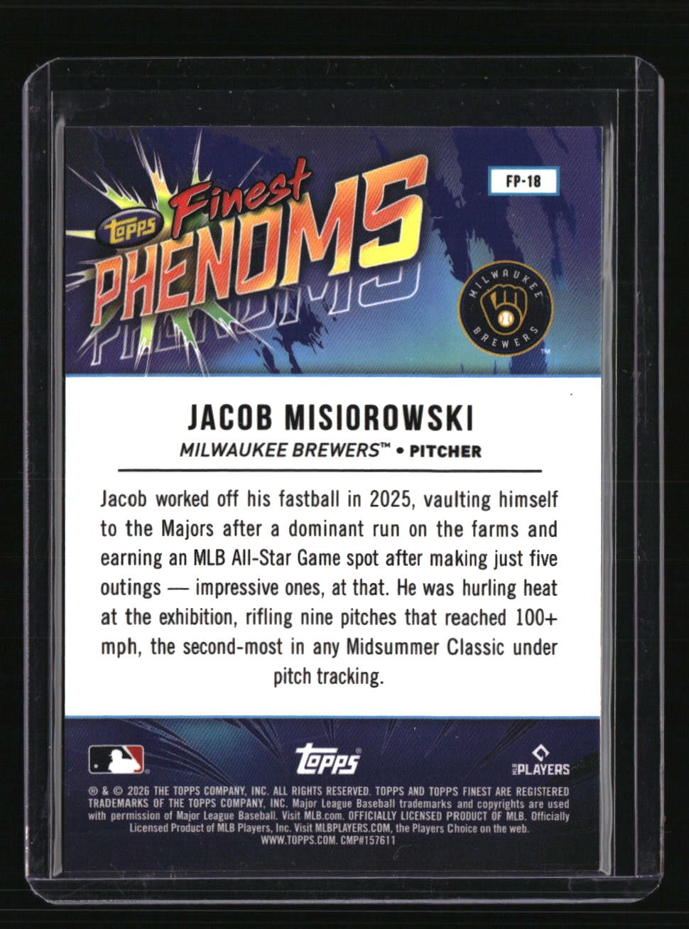 2026 Finest Jacob Misiorowski Finest Phenoms