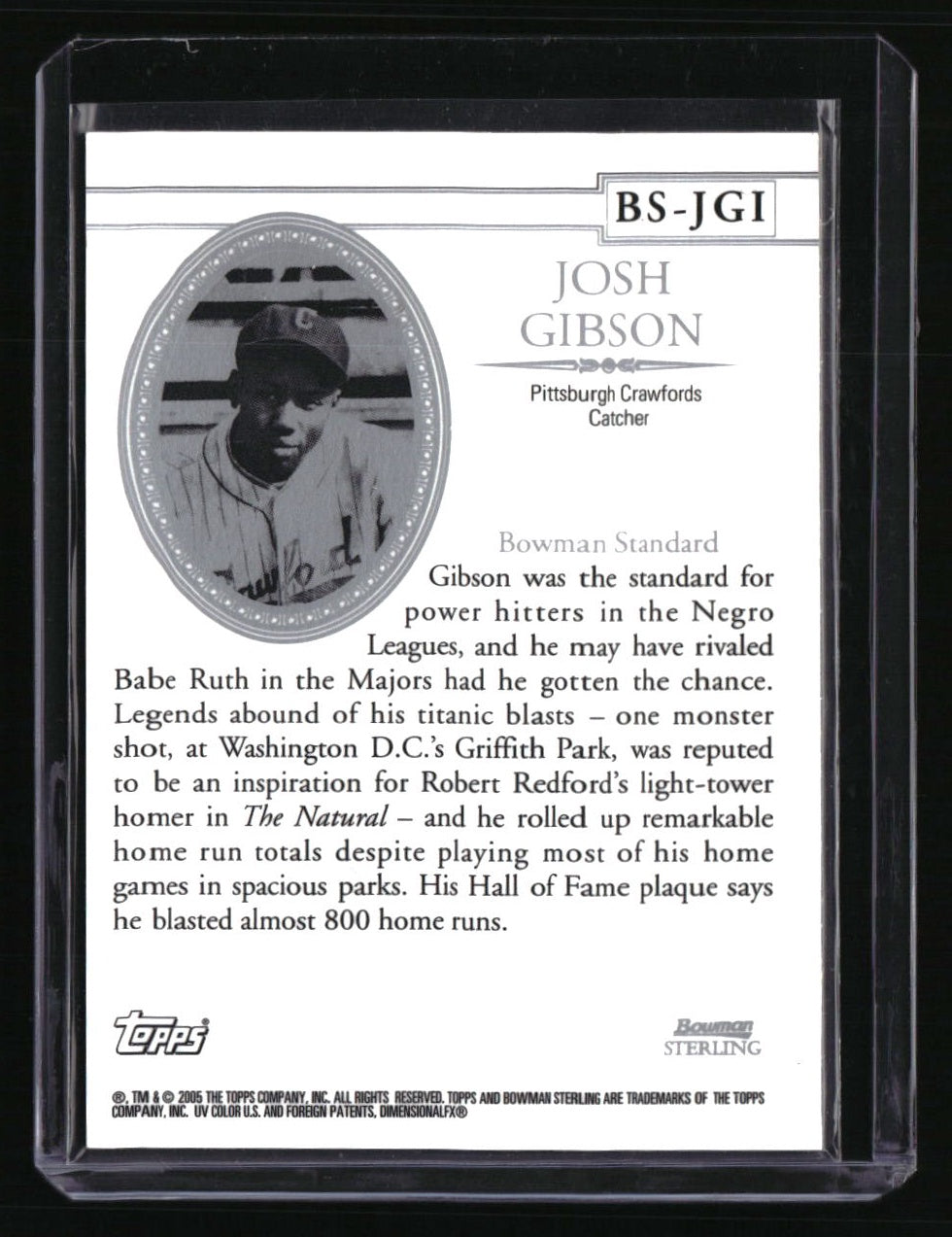 2005 Bowman Sterling Josh Gibson