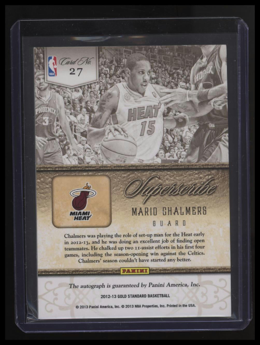 2012-13 Panini Gold Standard Mario Chalmers Superscribe Autographs #/99