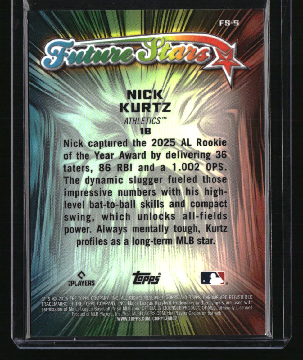 2026 Topps Chrome Nick Kurtz Future Stars Black Refractor #/10