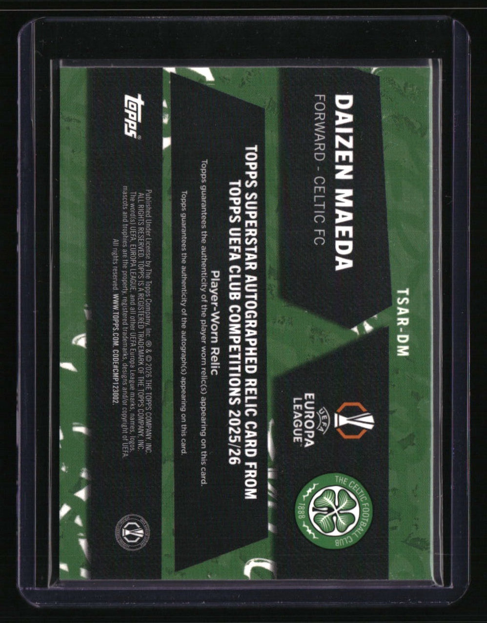 2025-26 Topps UEFA Club Competitions Daizen Maeda Auto Relics #/125