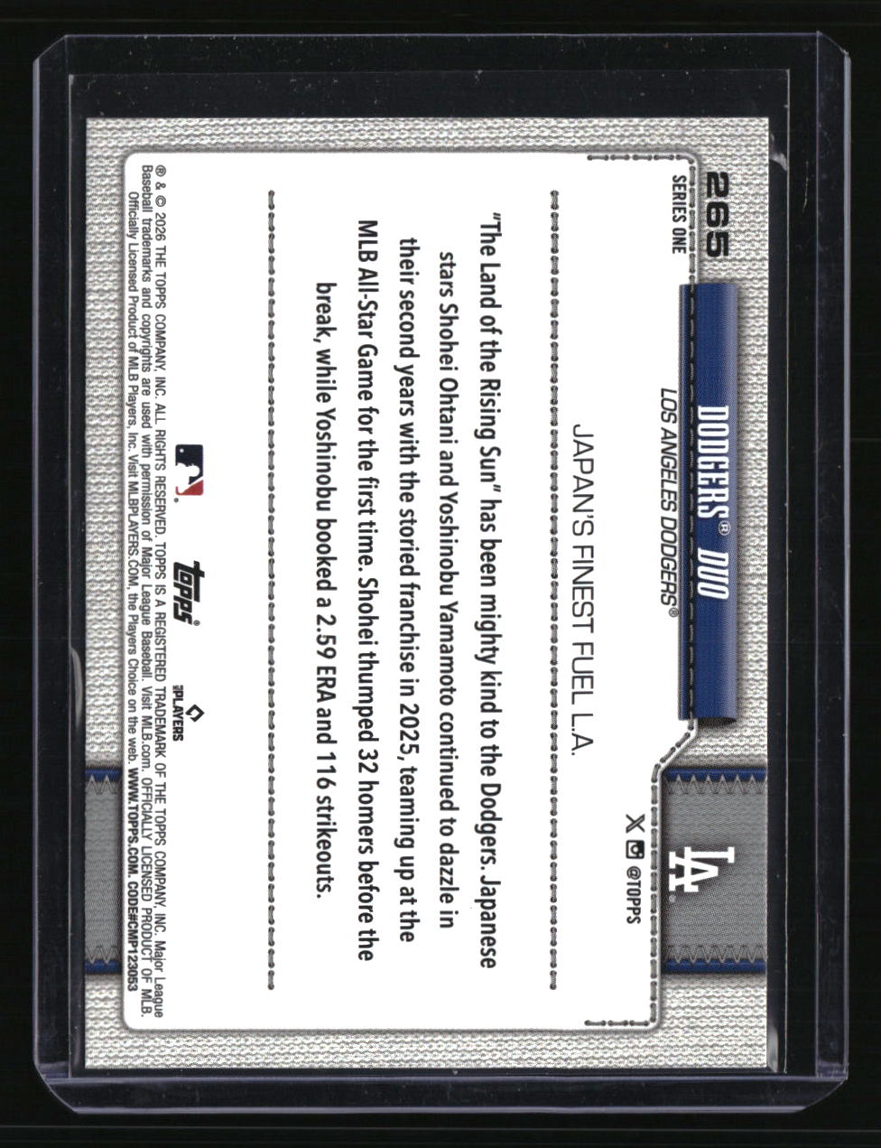 2026 Topps Dodgers Duo Opening Day Foil