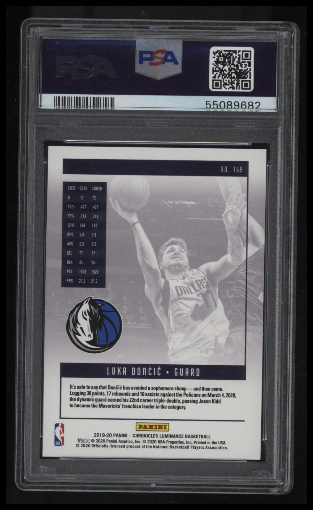 2019 Panini Chronicles Luka Doncic Pink PSA 10