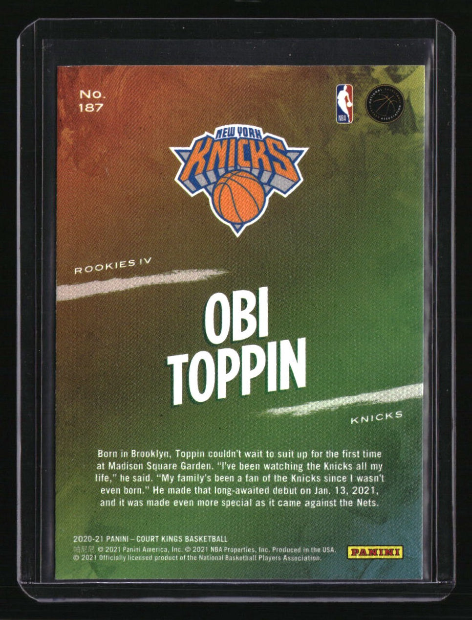 2020-21 Panini Court Kings Obi Toppin