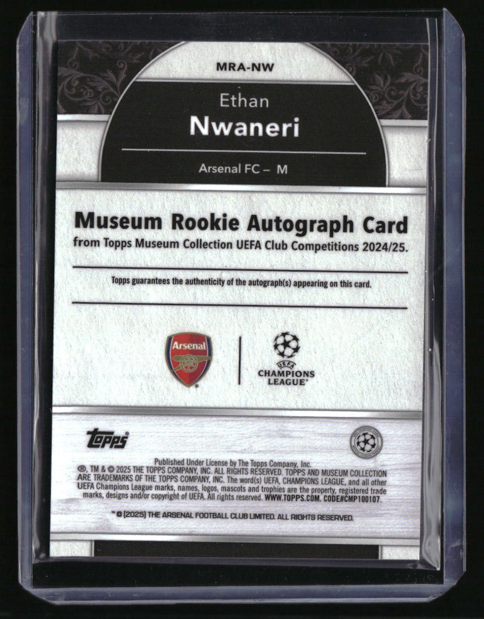 2024-25 Topps MC UEFA Club Competitions Ethan Nwaneri Museum Rookie Auto