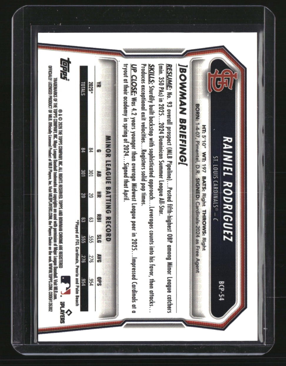 2026 Bowman Sapphire Edition Rainiel Rodriguez Yellow #/75