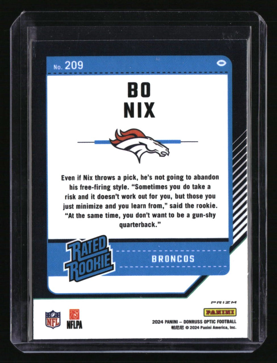 2024 Donruss Optic Bo Nix Holo