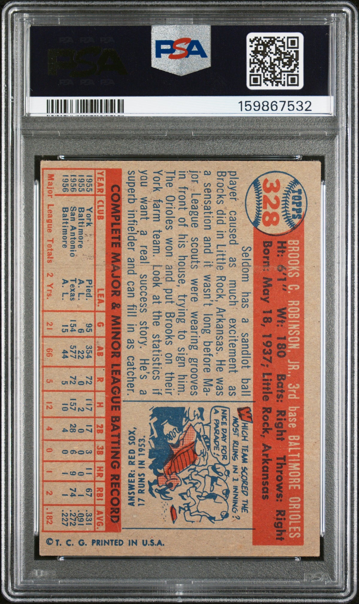 1957 Topps Brooks Robinson PSA 4