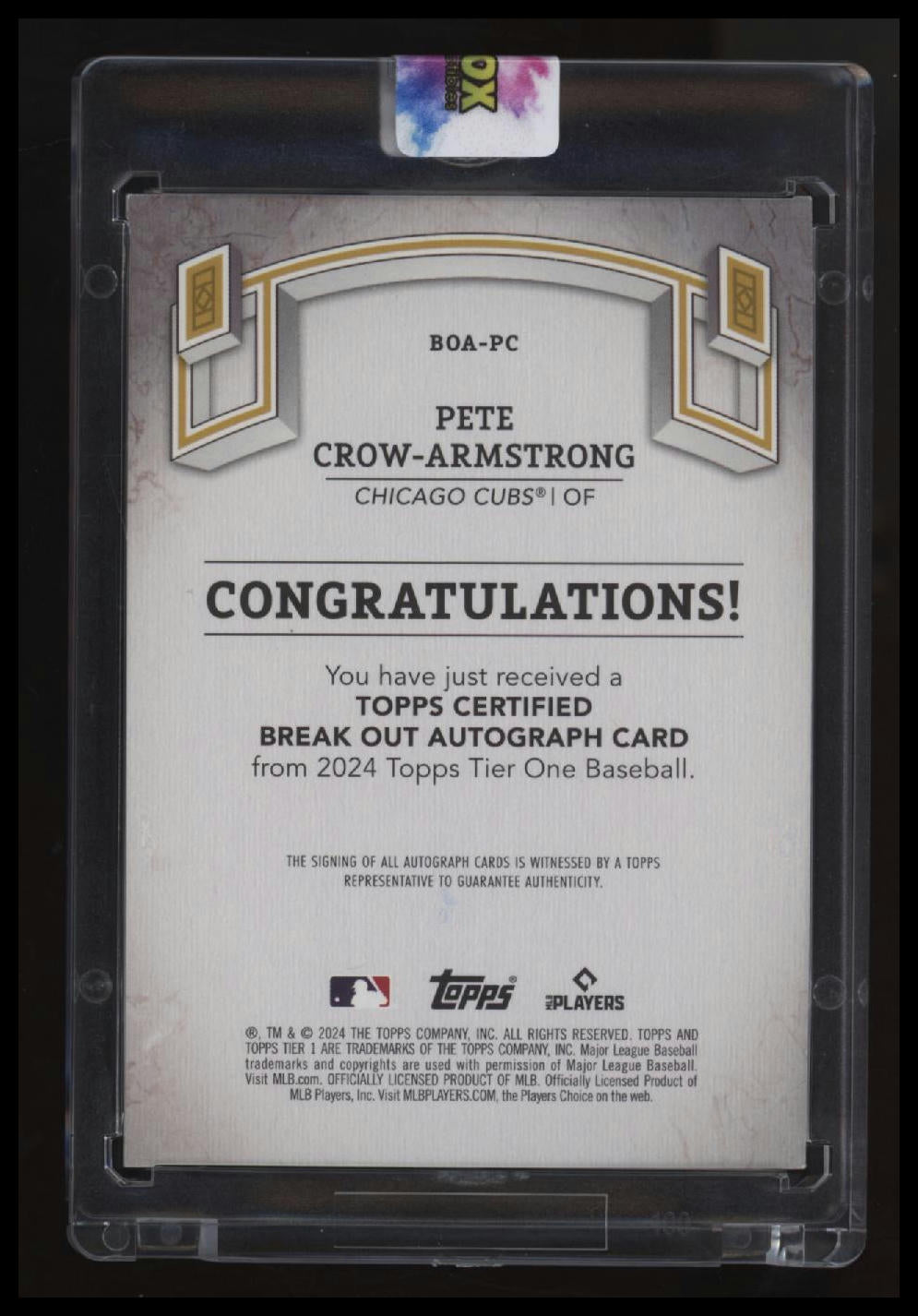 2024 Topps Tier One Pete Crow-Armstrong Break Out Autographs #/199