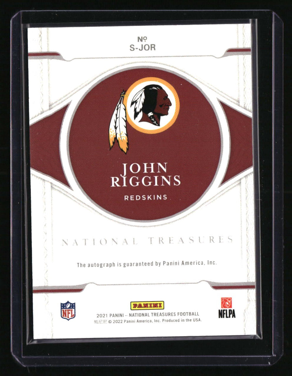 2021 Panini National Treasures John Riggins Signatures Holo Silver #/25