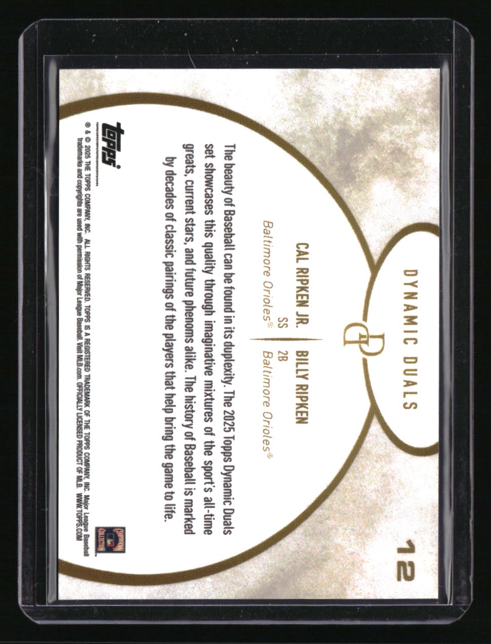 2025 Topps Dynamic Duals Cal Ripken Jr. / Billy Ripken Purple #/99