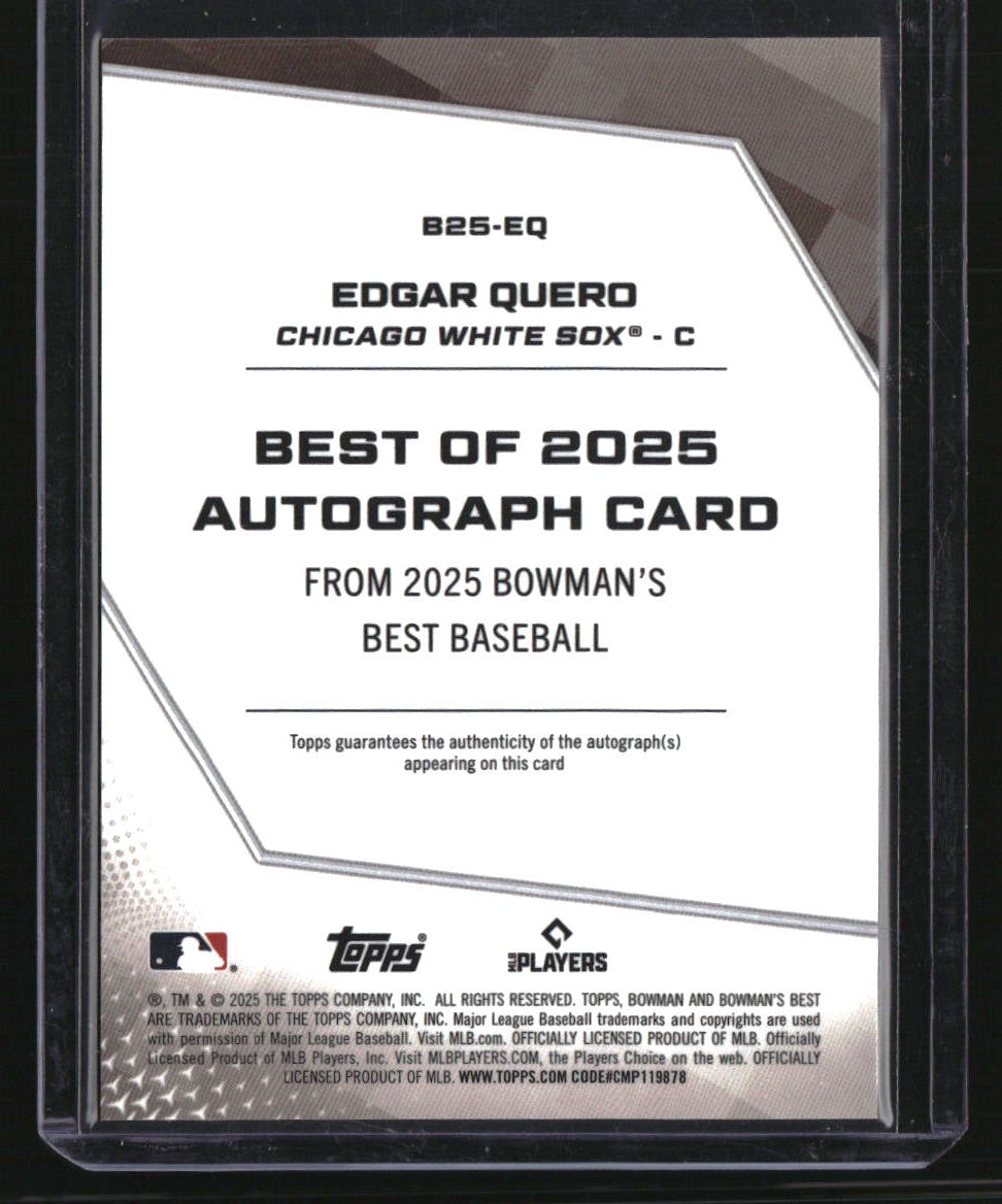 2025 Bowman's Best Edgar Quero Auto Gold Mini-Diamond Refractors #/50