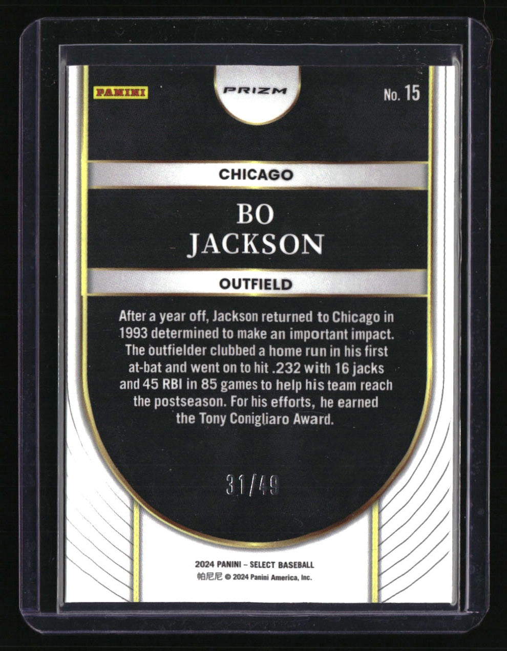 2024 Panini Select Bo Jackson Icons Blue Prizms #/49