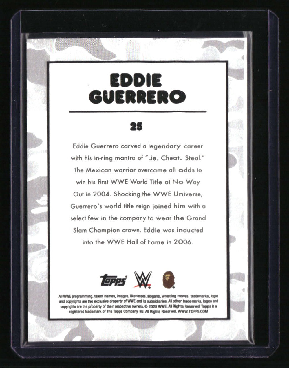 2025 Topps WWE x BAPE Eddie Guerrero Red Camo #/199
