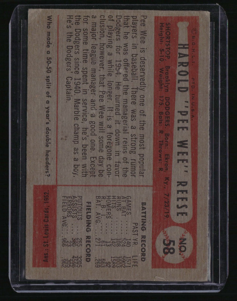 1954 Bowman Pee Wee Reese