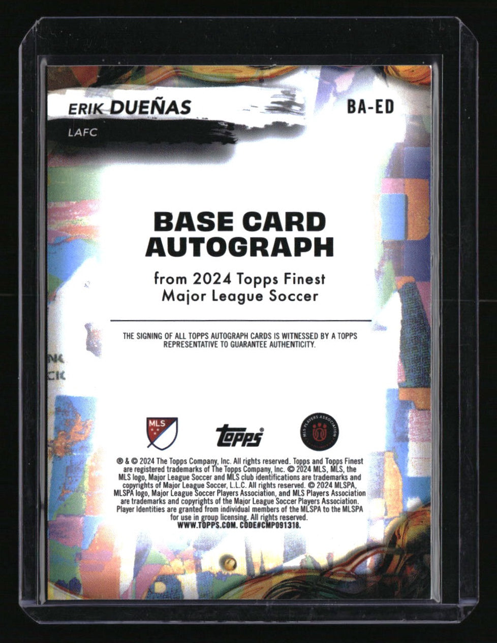 2024 Finest MLS Erik Dueñas Base Autographs Red Refractor #/5