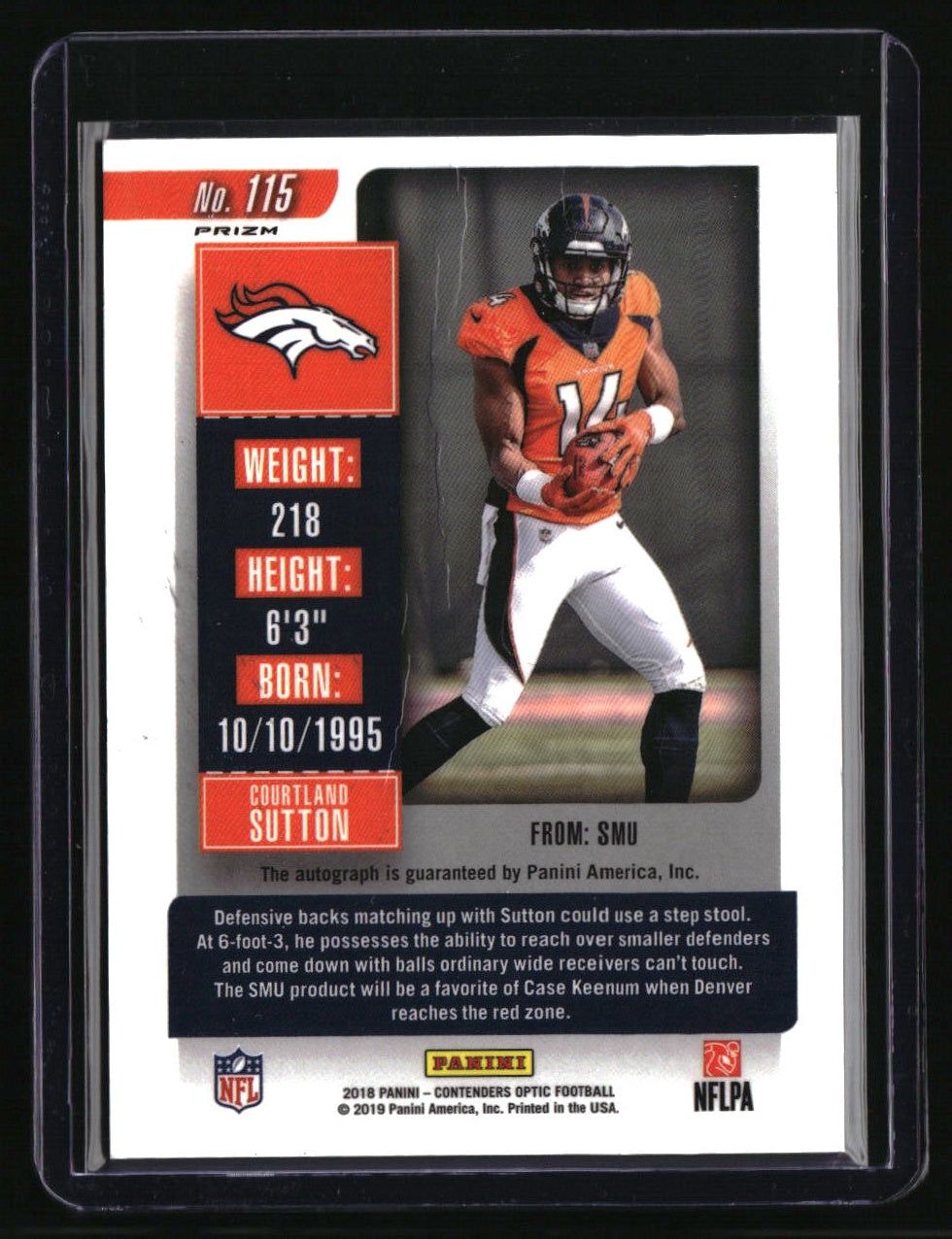 2018 Panini Contenders Courtland Sutton Rookie Ticket Auto RPS Crease