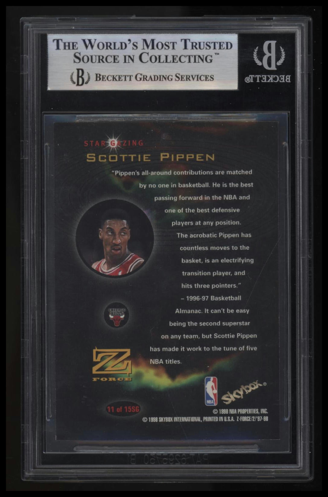 1997-98 Z-Force Star Gazing Scottie Pippen BGS 8.5