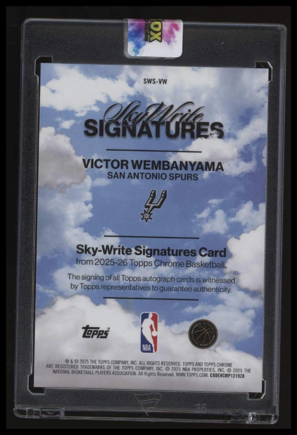 2025-26 Topps Chrome Victor Wembanyama Sky Write Signatures