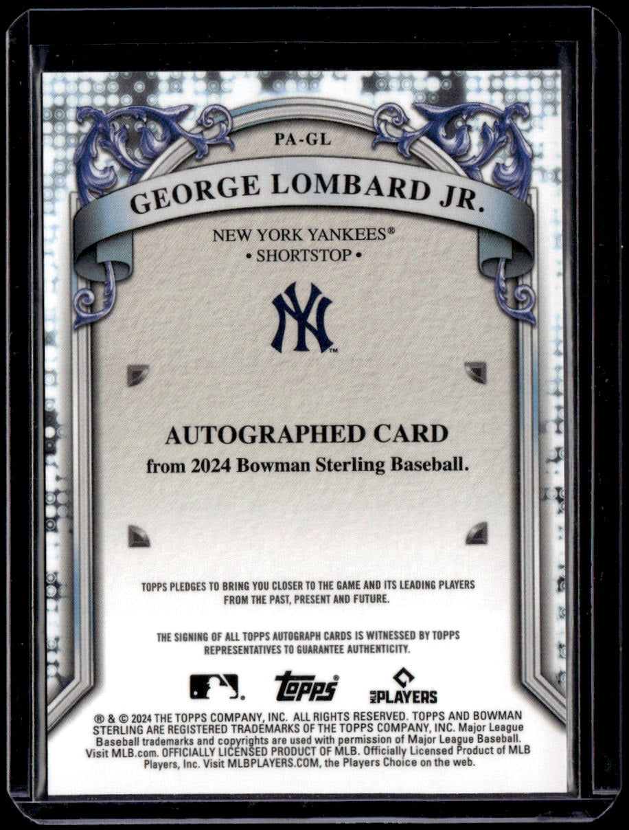 2024 Bowman Sterling George Lombard Jr. Prospect Autographs