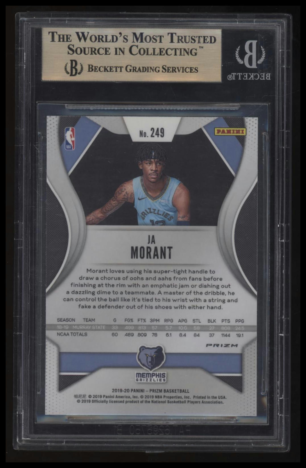 2019-20 Panini Prizm Prizms Silver Ja Morant BGS 9.5