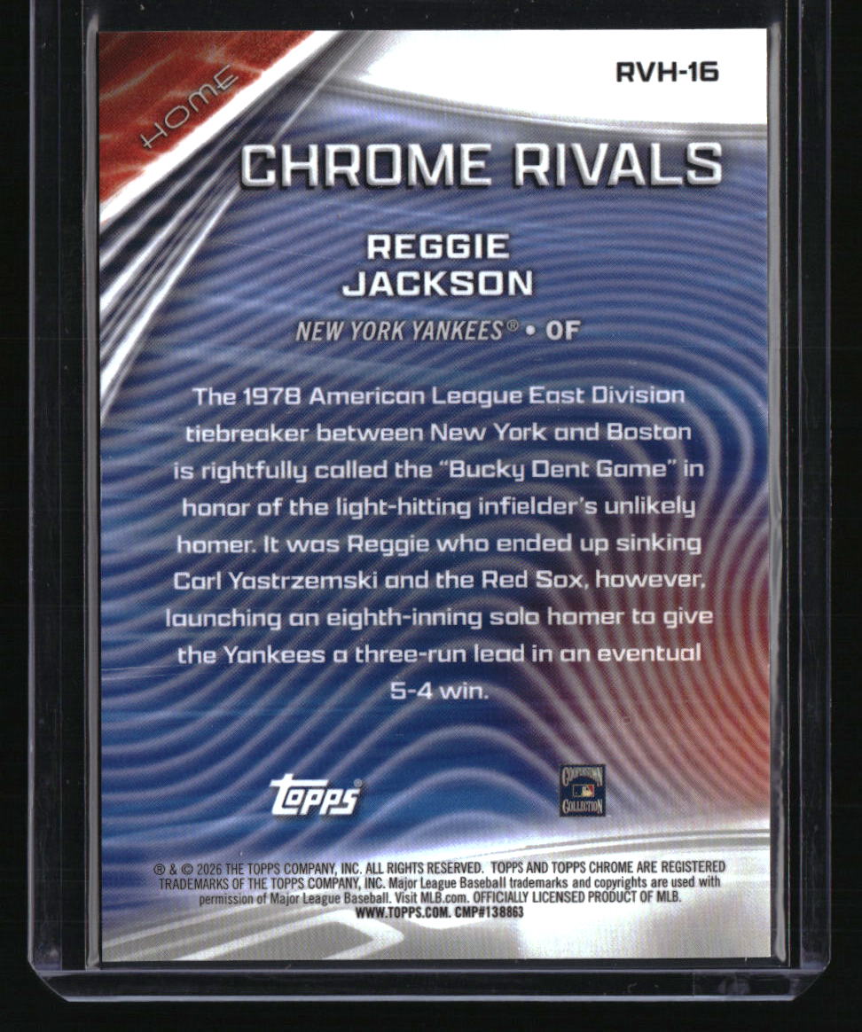 2026 Topps Chrome Reggie Jackson Chrome Rivals Home Black Refractor #/10