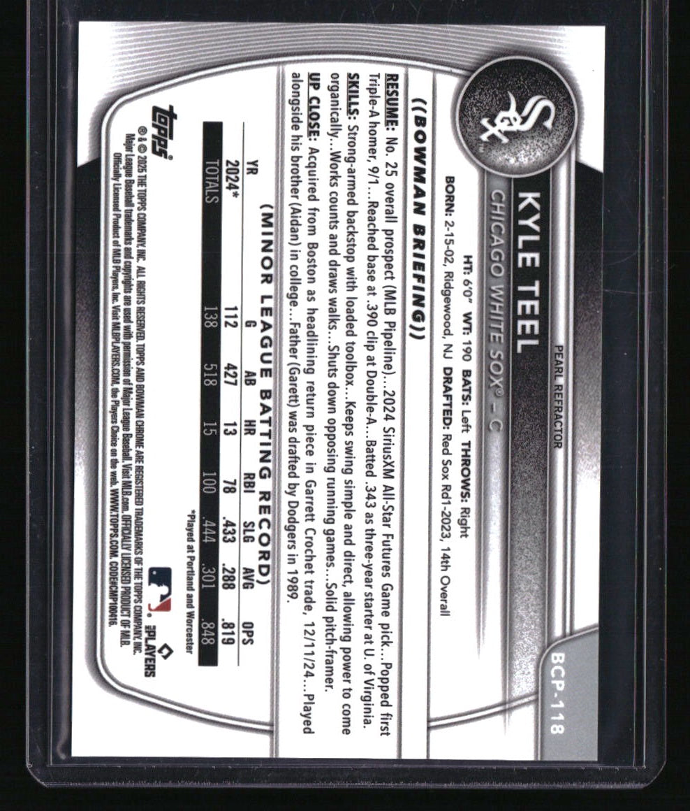 2025 Bowman Kyle Teel Chrome Prospects Pearl Refractor