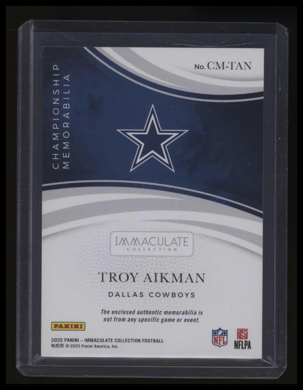 2025 Panini National Treasures Troy Aikman Championship Materials #/99