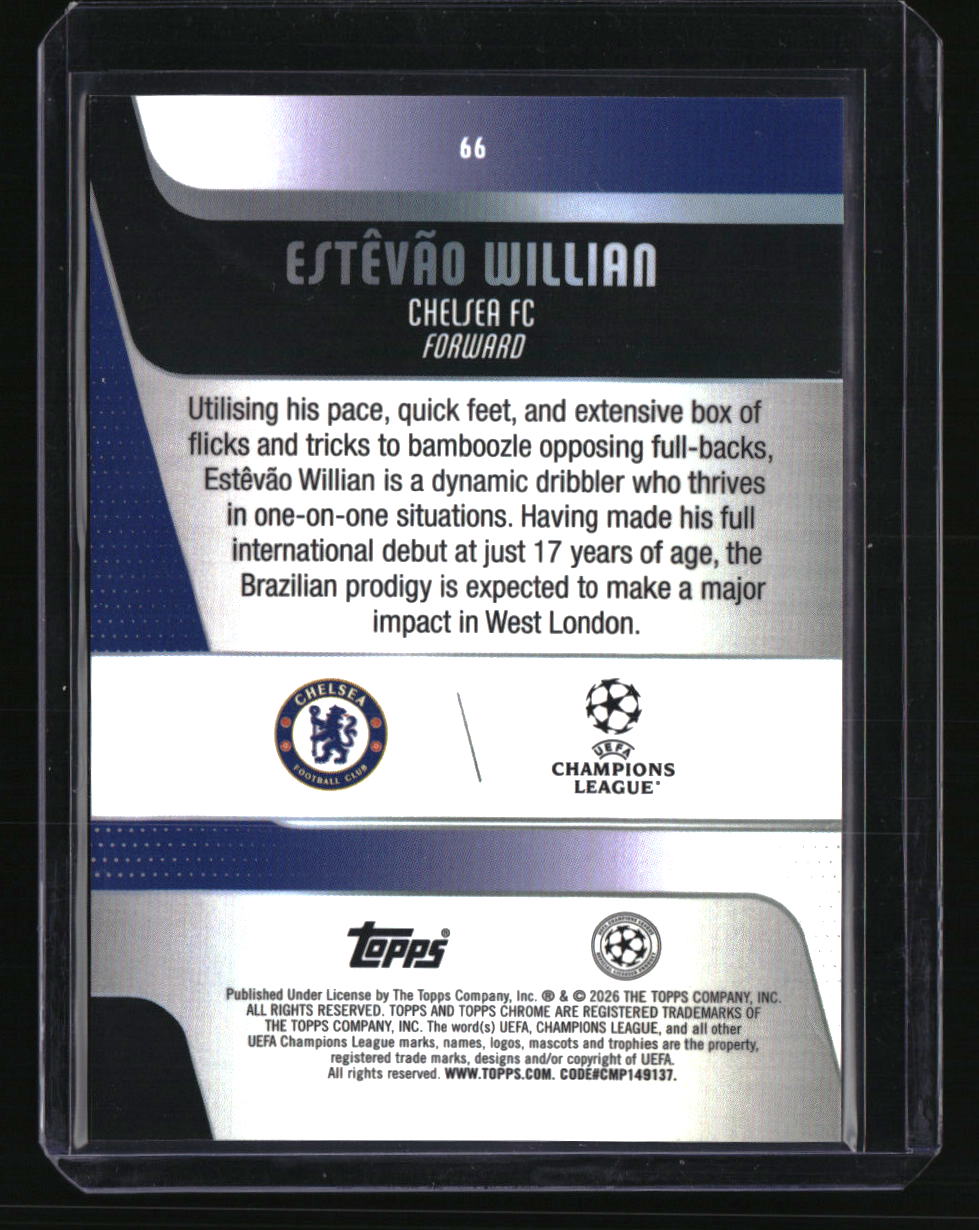 2025-26 Topps Chrome UEFA Club Competitions Estêvão Willian Big Apple