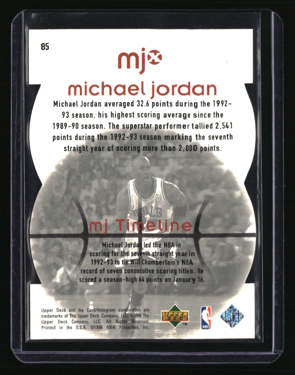 1998 Upper Deck MJx Michael Jordan Timepieces Red #/2300